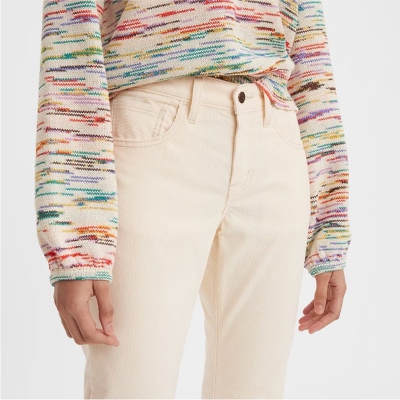 Levi’s winter white corduroy middy ankle bootcut jeans pants size 30 - Picture 9 of 11